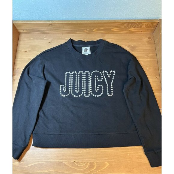 Juicy Couture Tops - Juicy Couture Sweatshirt Women's Size Med Long Sleeves Pullover Liqourice Black